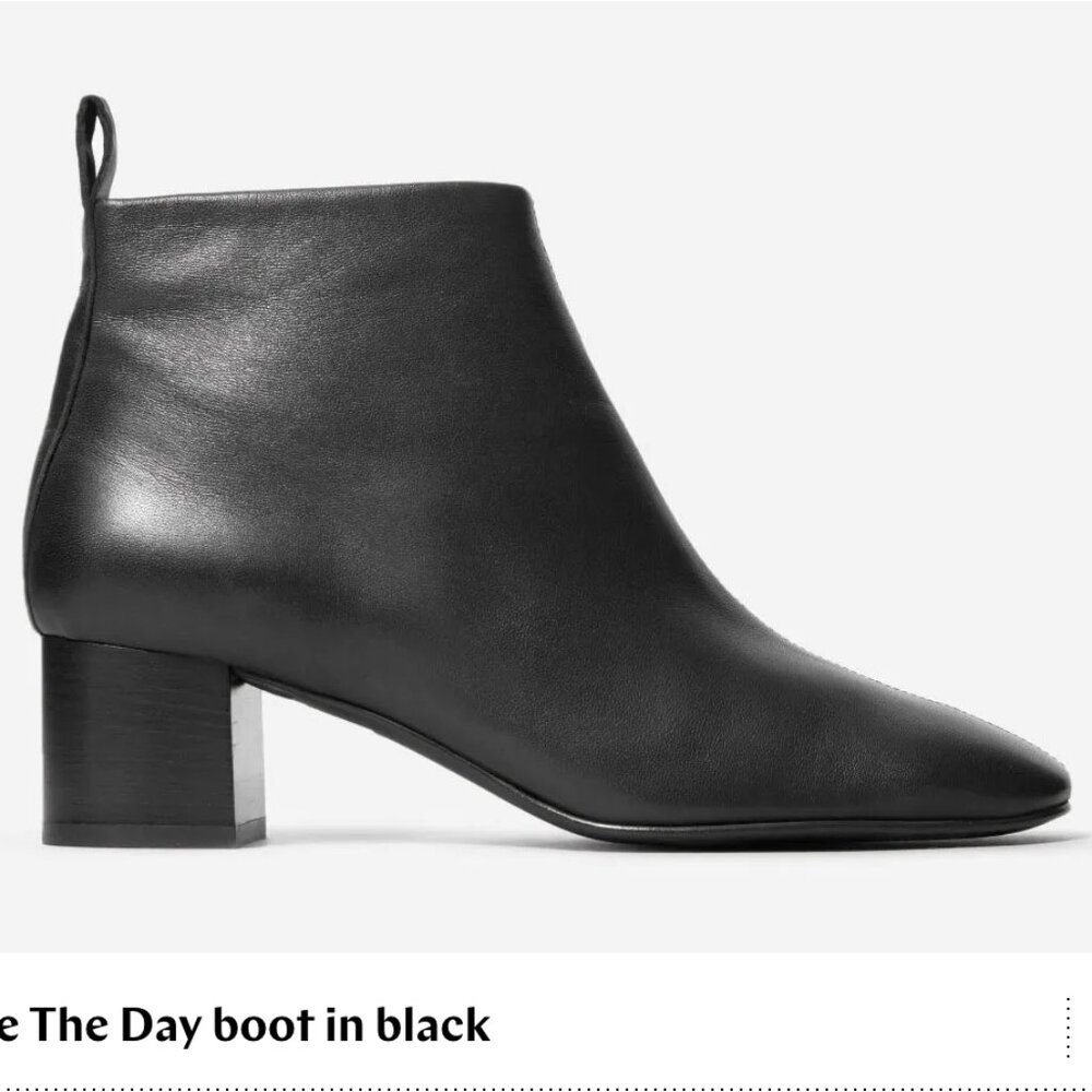 Everlane The Day Boot, Black, Size 10